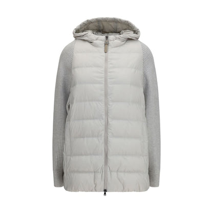 Gray Polyester Full-Length Jacket