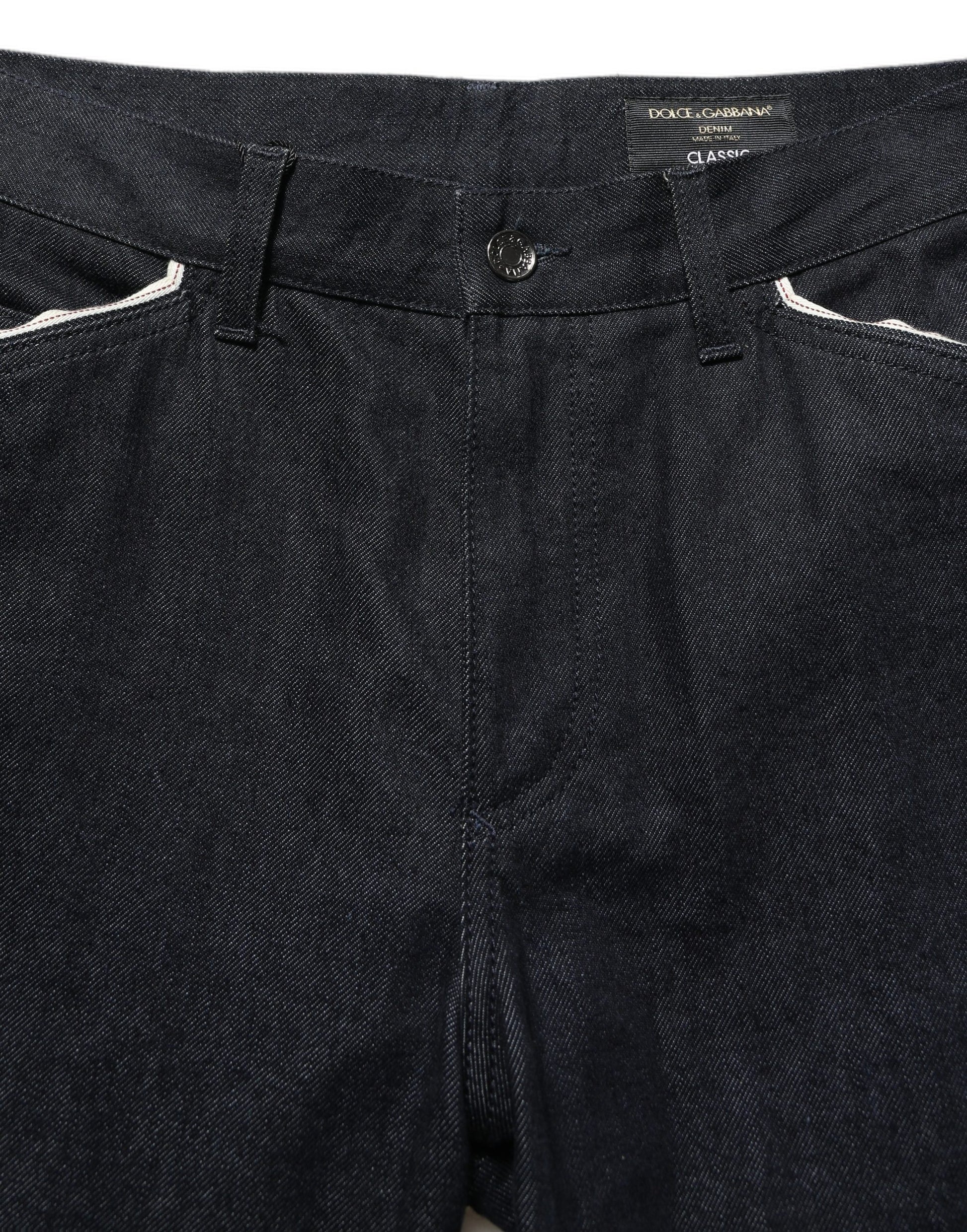 Black Cotton Mid Waist Classic Men Denim Jeans