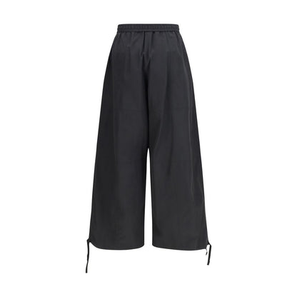 Black Polyester Casual Pants