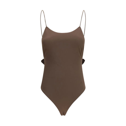 Brown Polyamide One-Piece Swimsuit