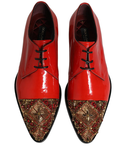 Red Embellished Men Derby Dress Formal Shoes