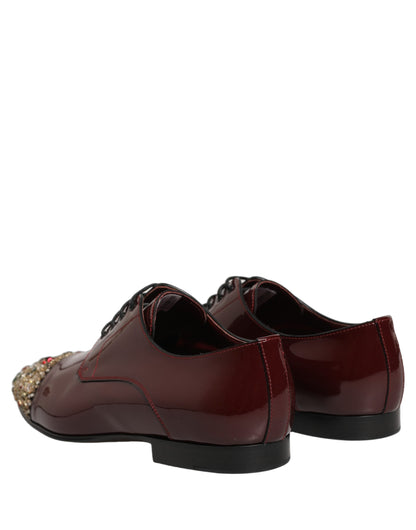 Maroon Embellished Derby Dress Formal Shoes
