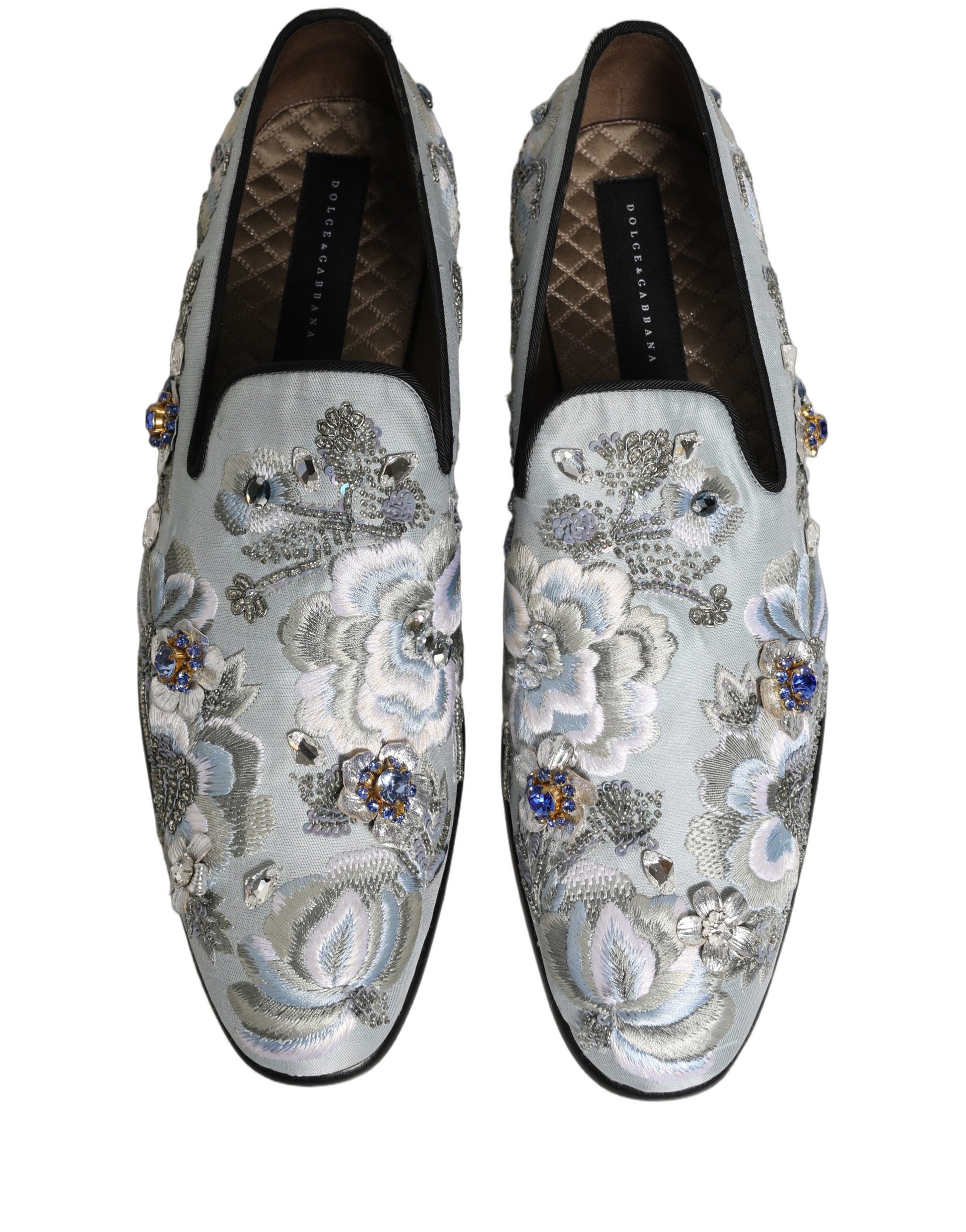 White Floral Embellished Men Loafers  Shoes