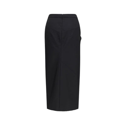 Black Wool Oves Aries Midi Skirt