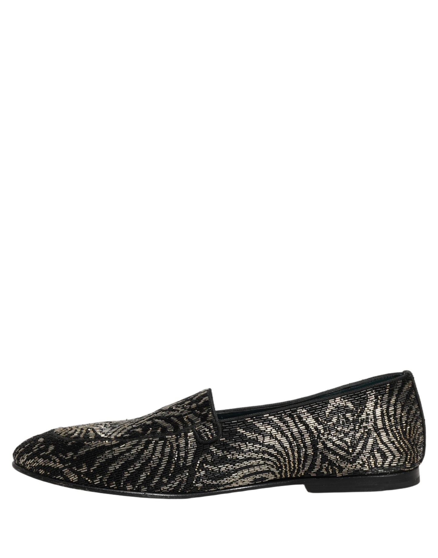 Black Silver Embellished Dress Loafers Shoes