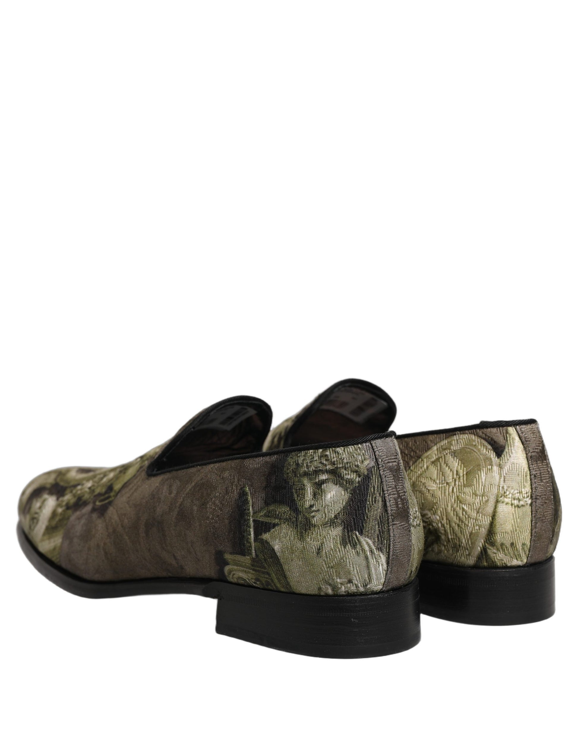 Brown Baroque Print Slip On Men Loafers Shoes