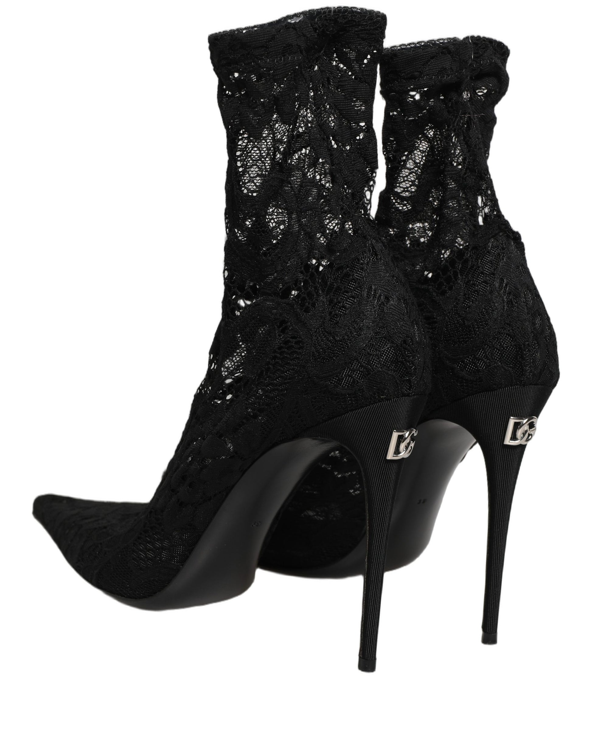 Black Socks Taormina Lace Pumps Boots Shoes