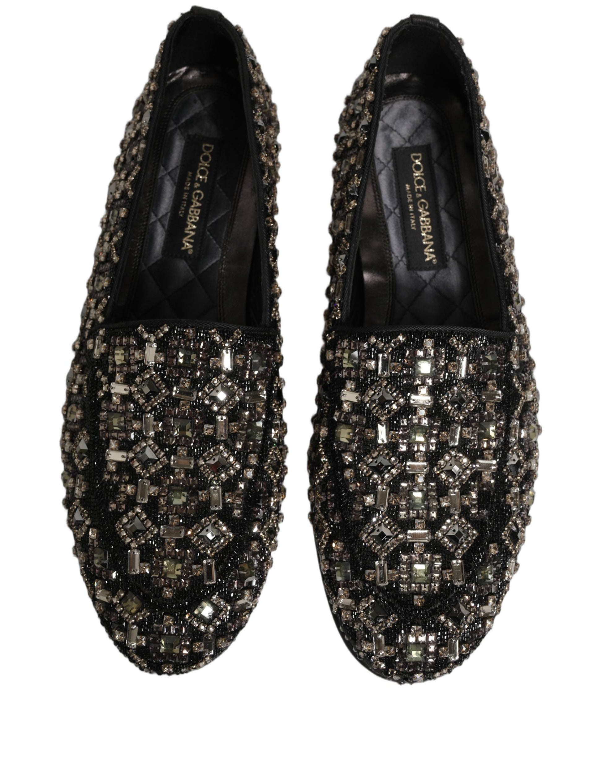 Silver Leather Logo Slip On Loafers Shoes