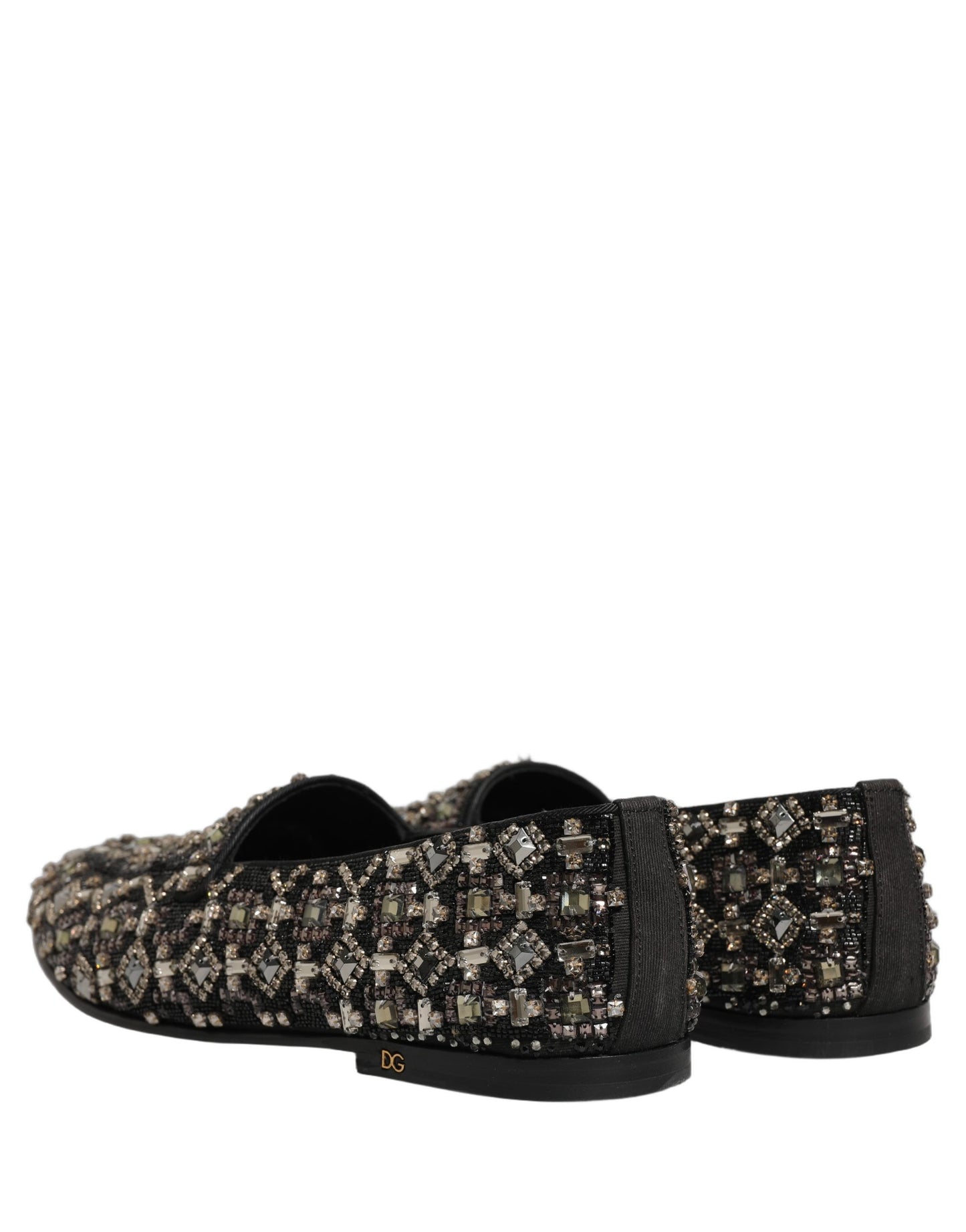 Silver Leather Logo Slip On Loafers Shoes
