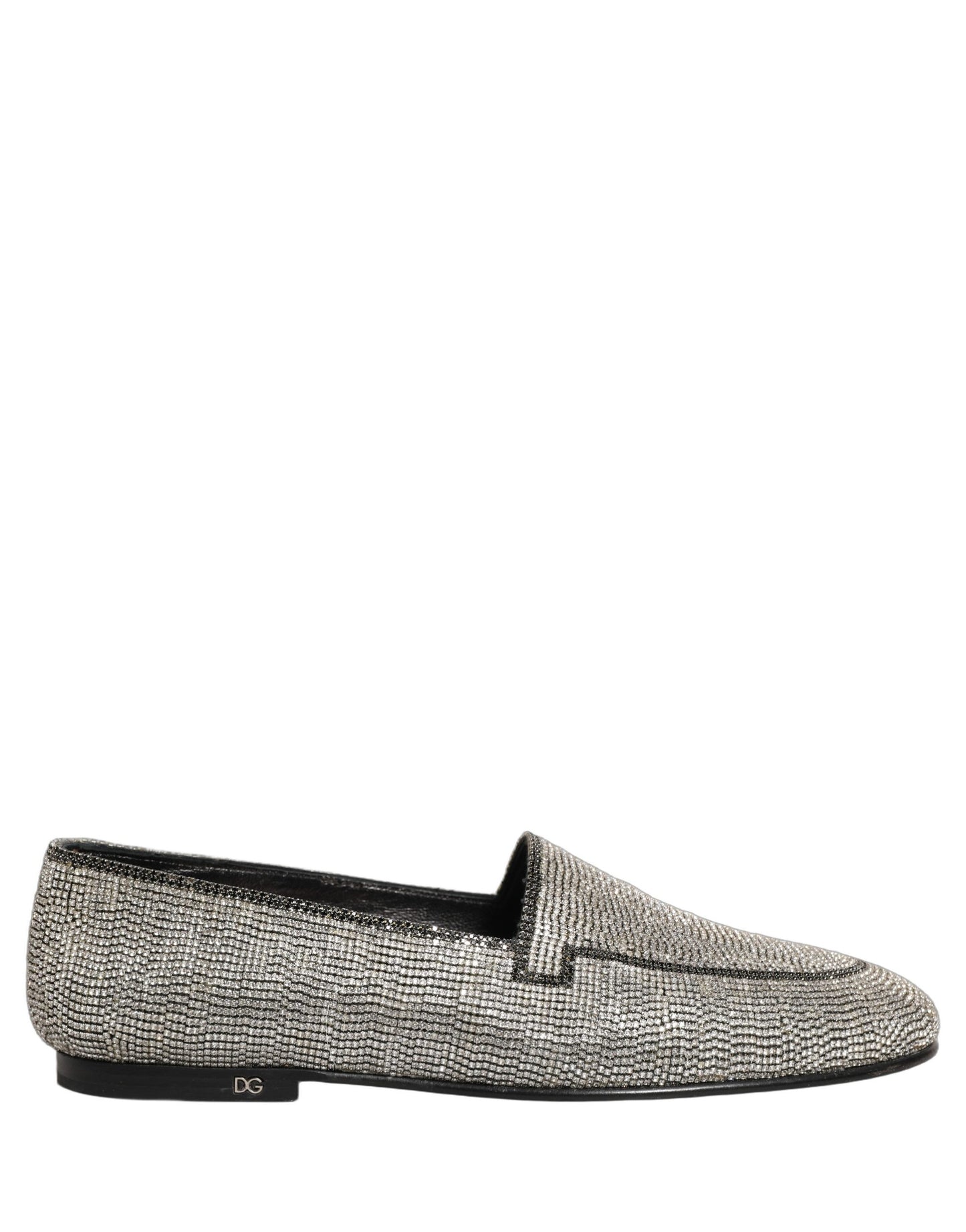 Silver Crystal Embellished Men Loafers Shoes