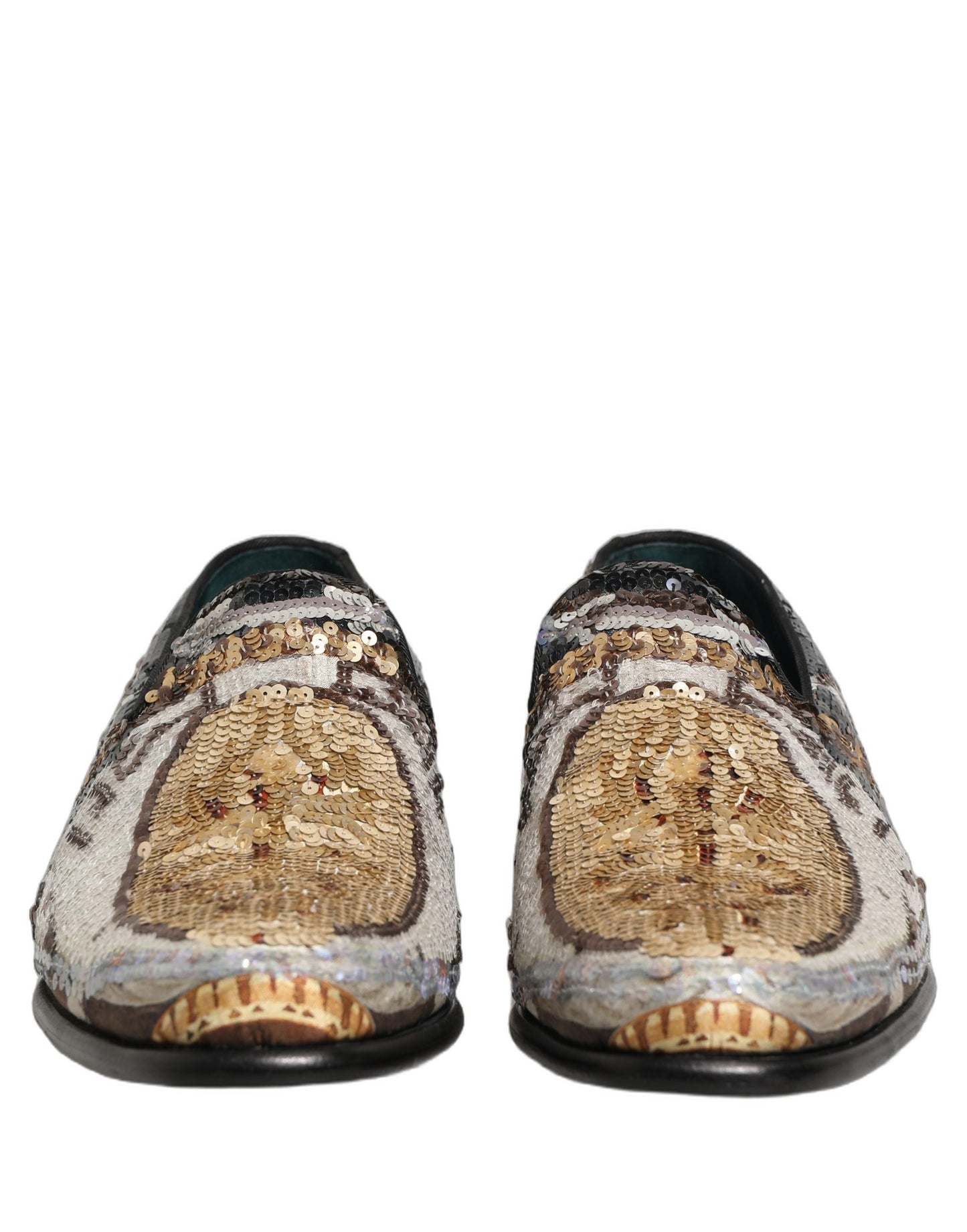 Multicolor Embroidered Sequin Loafers Shoes