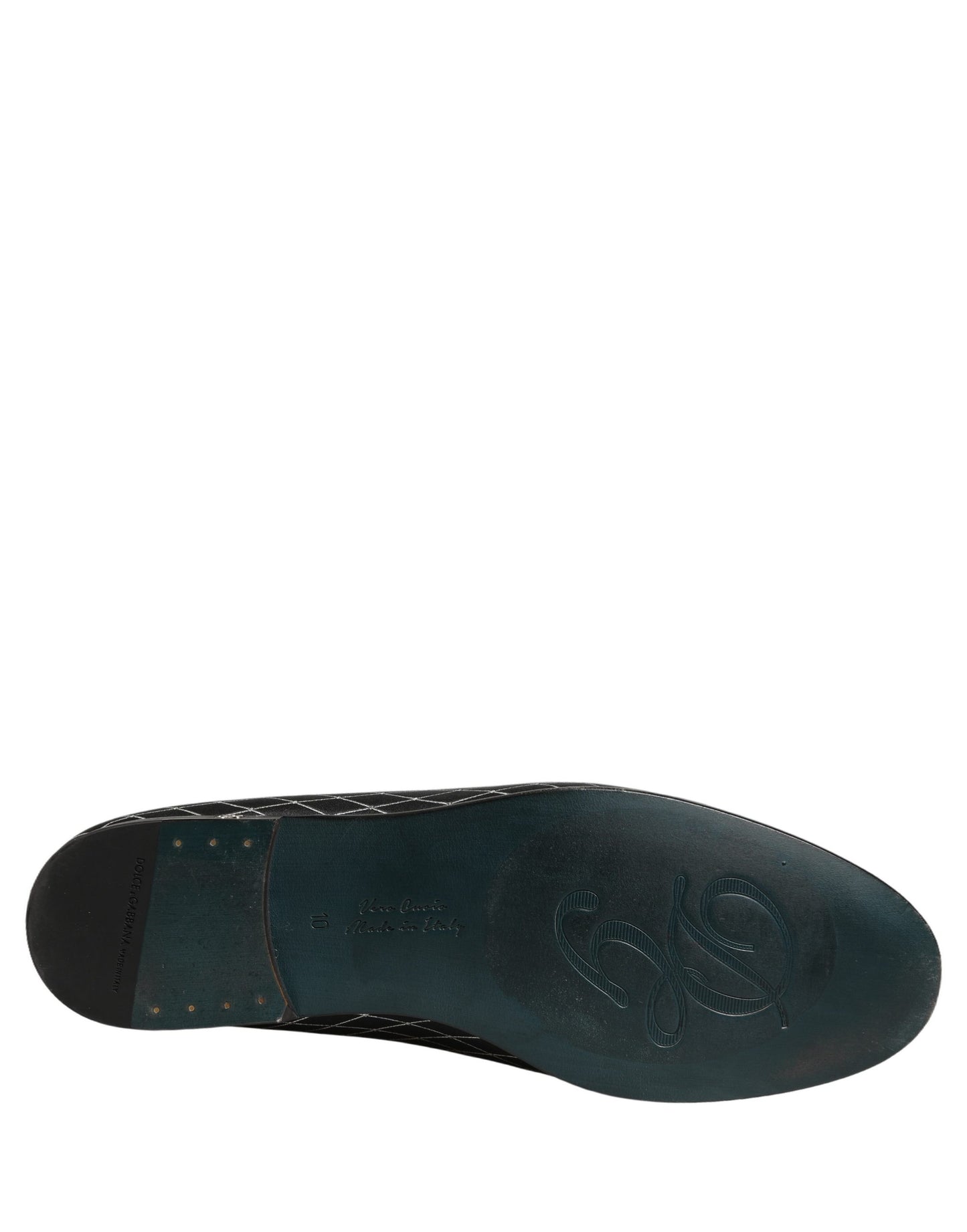 Black Velvet Diamond Stitched Loafers Shoes