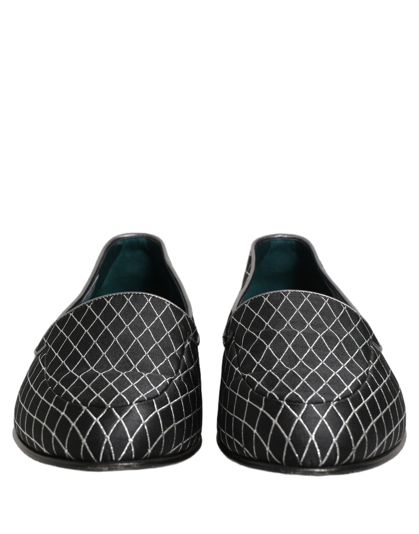 Black Velvet Diamond Stitched Loafers Shoes