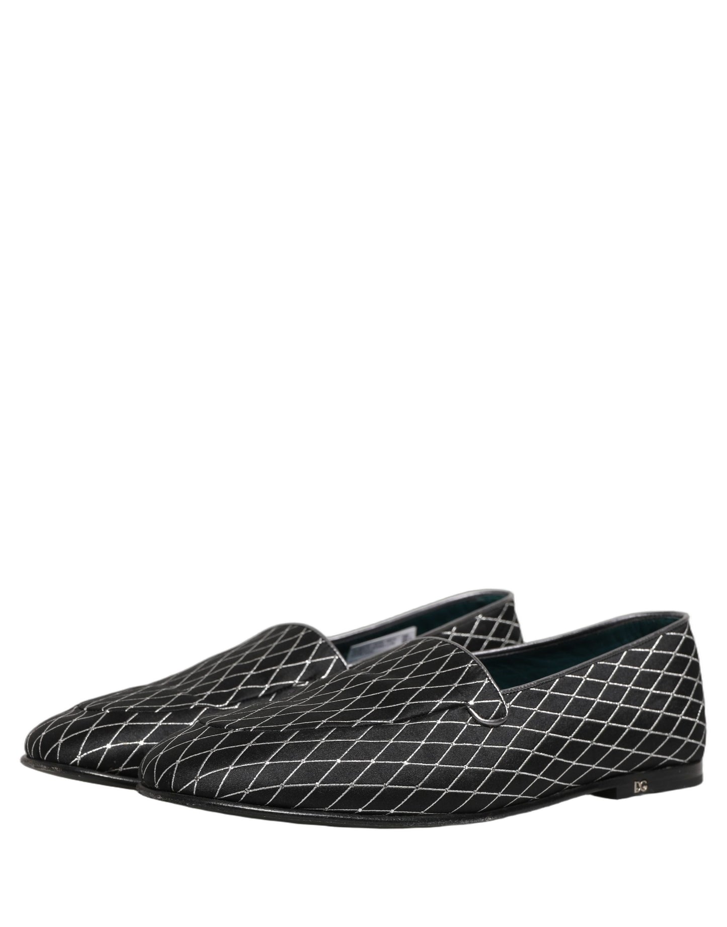 Black Velvet Diamond Stitched Loafers Shoes