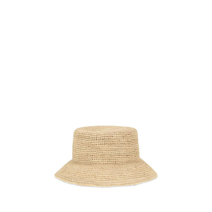 Beige Raffia Bucket Hat