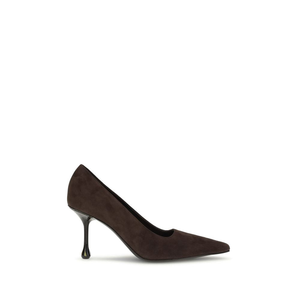 Brown Leather High Heel Pumps