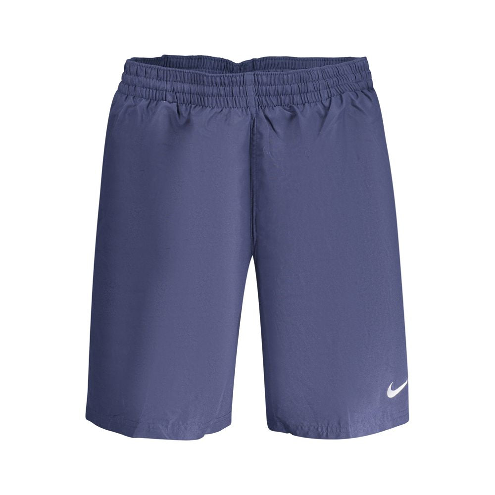 Blue Polyester Men's Swim Boxer