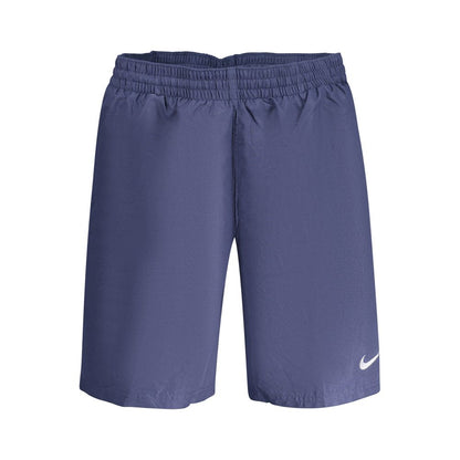 Blue Polyester Men's Swim Boxer