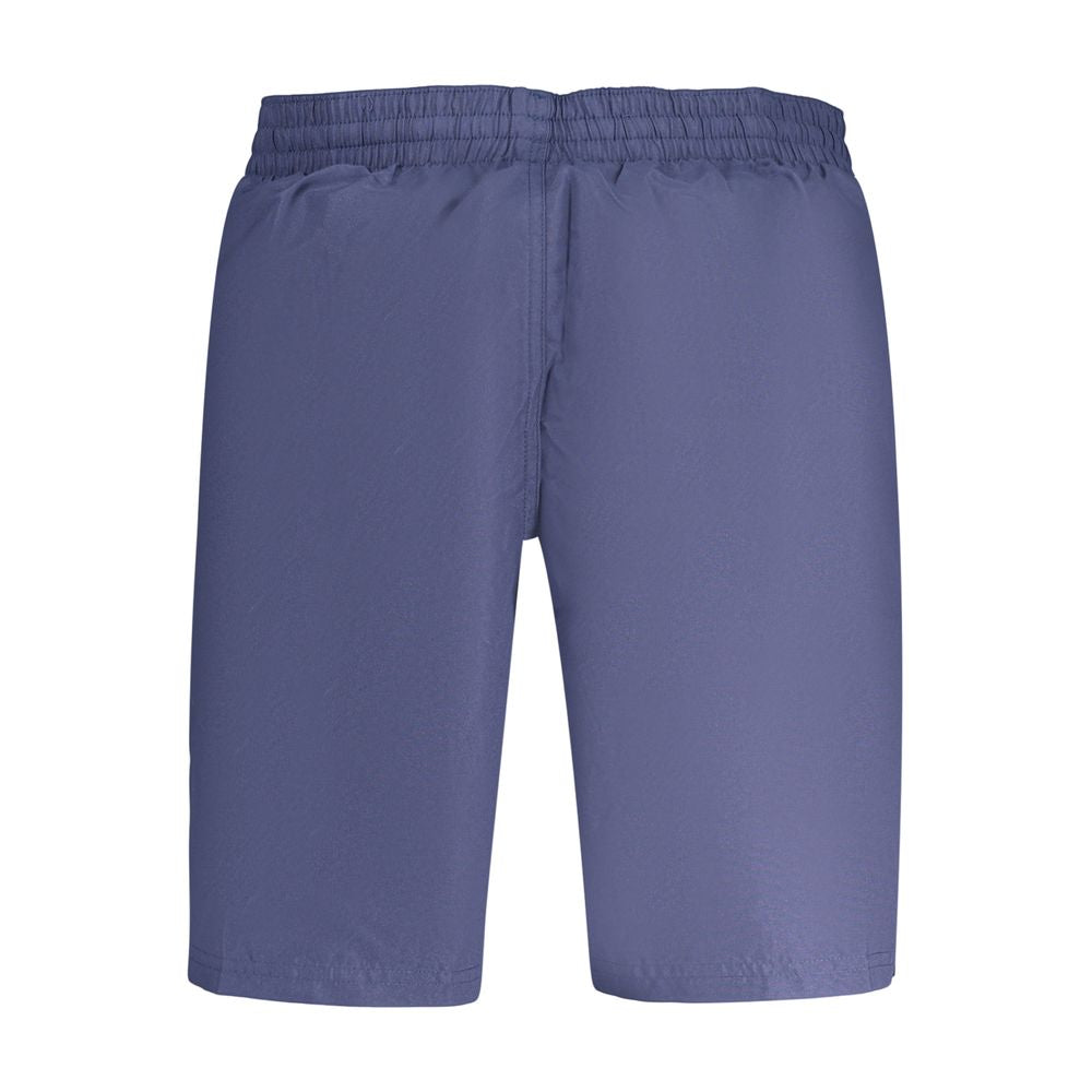 Blue Polyester Men's Swim Boxer