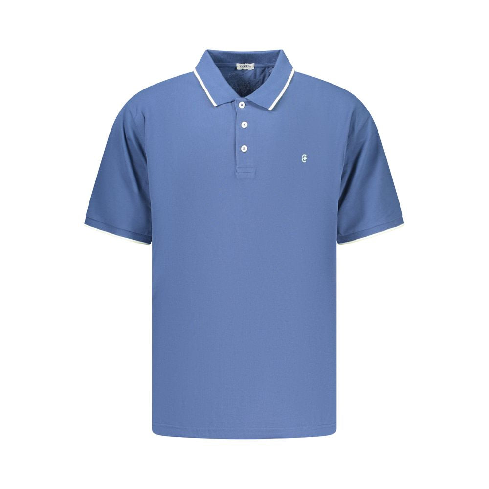 Blue Cotton Men's Polo Shirt