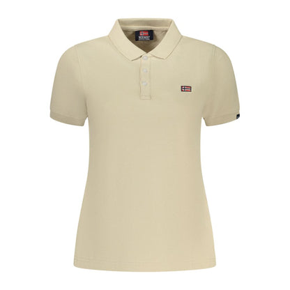 Beige Cotton Womens Polo