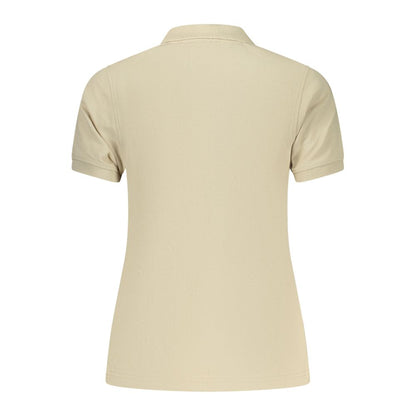 Beige Cotton Womens Polo