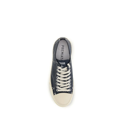 Blue Calf Leather Bos Taurus Low Top Sneakers