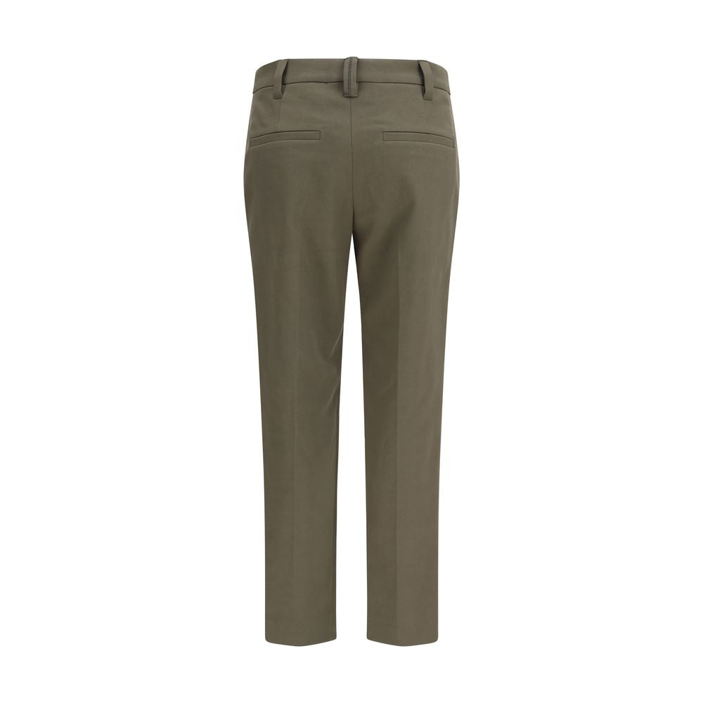 Bicolor Cotton Dress Pants