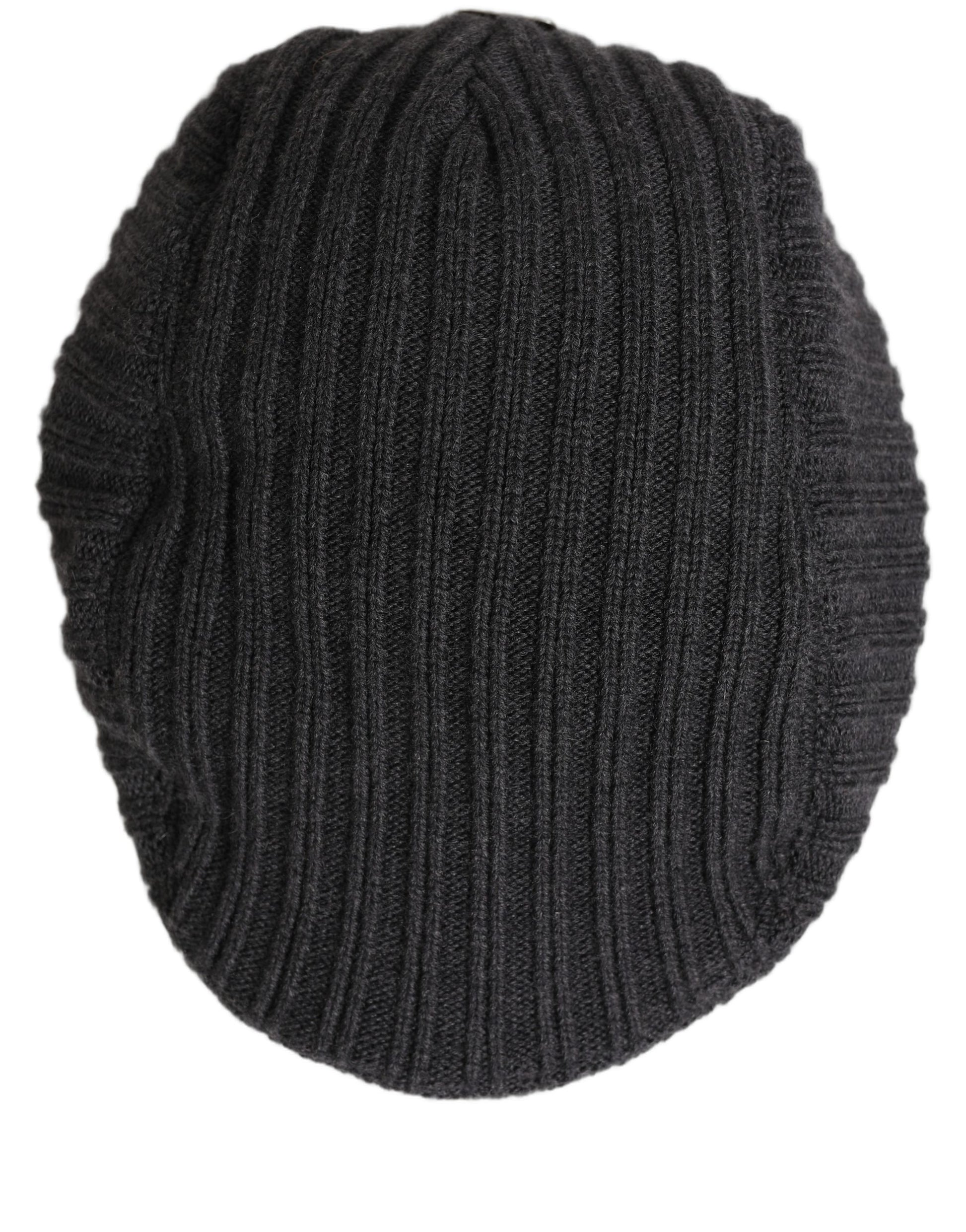 Men Dark Gray Wool Knitted Newsboy Capello Hat