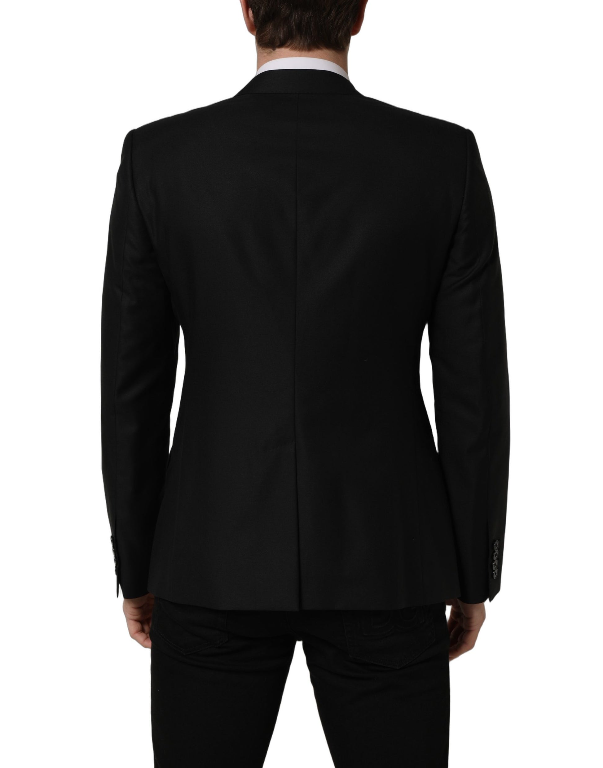 Black Wool Single Breasted Blazer Jacket
