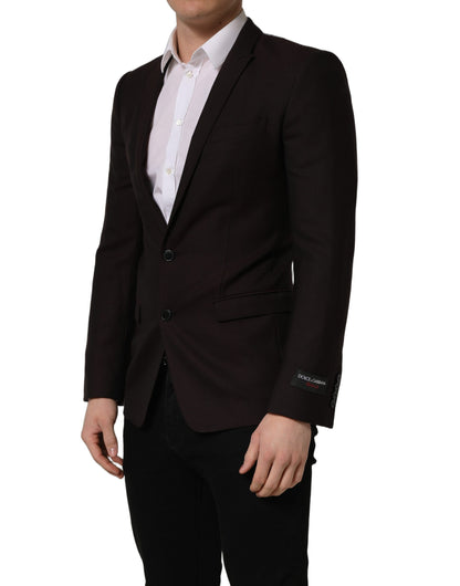 Brown Wool GOLD Single Breasted Men Jacket