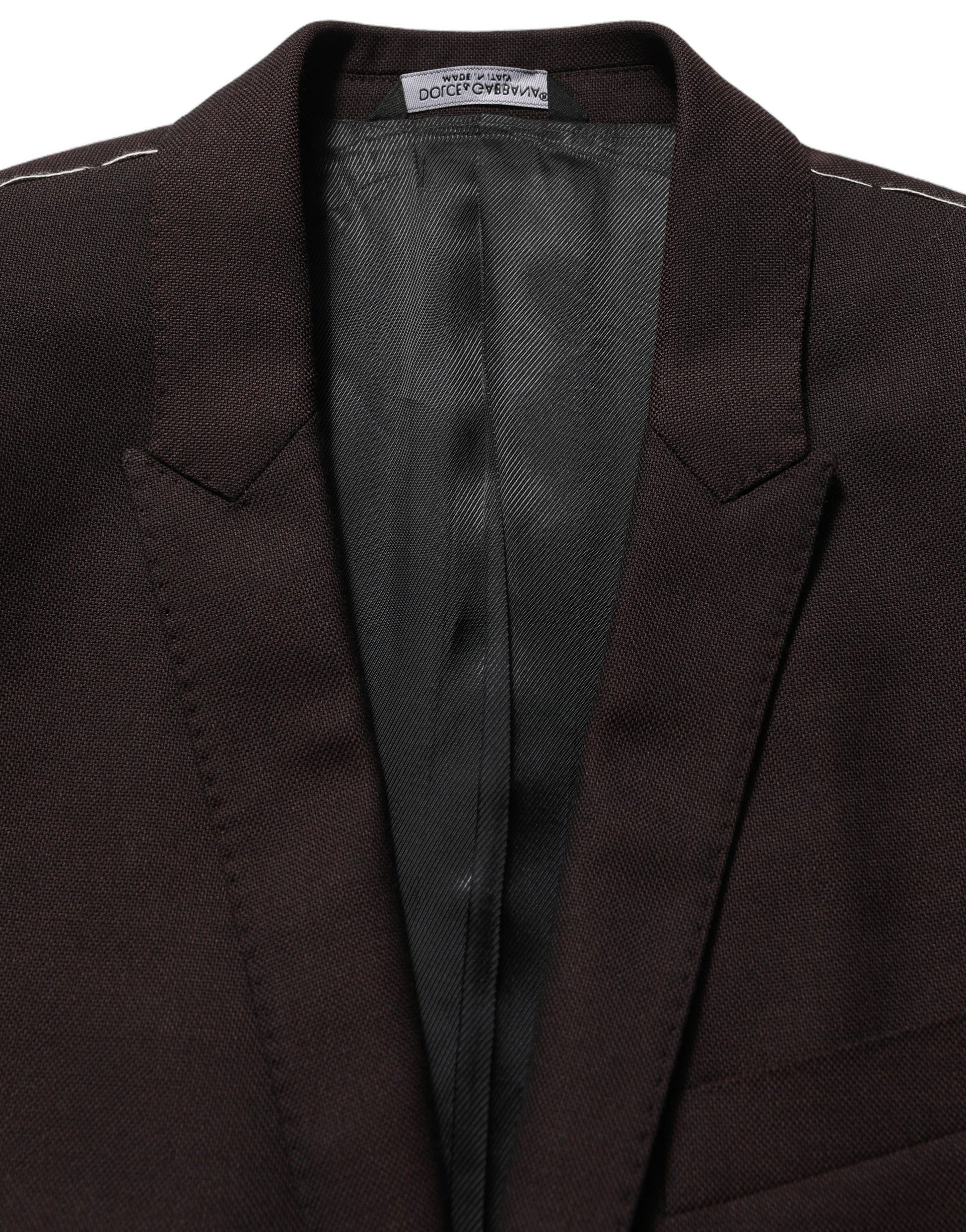 Brown Wool GOLD Single Breasted Men Jacket