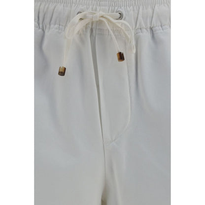 White Cotton Bermuda Shorts