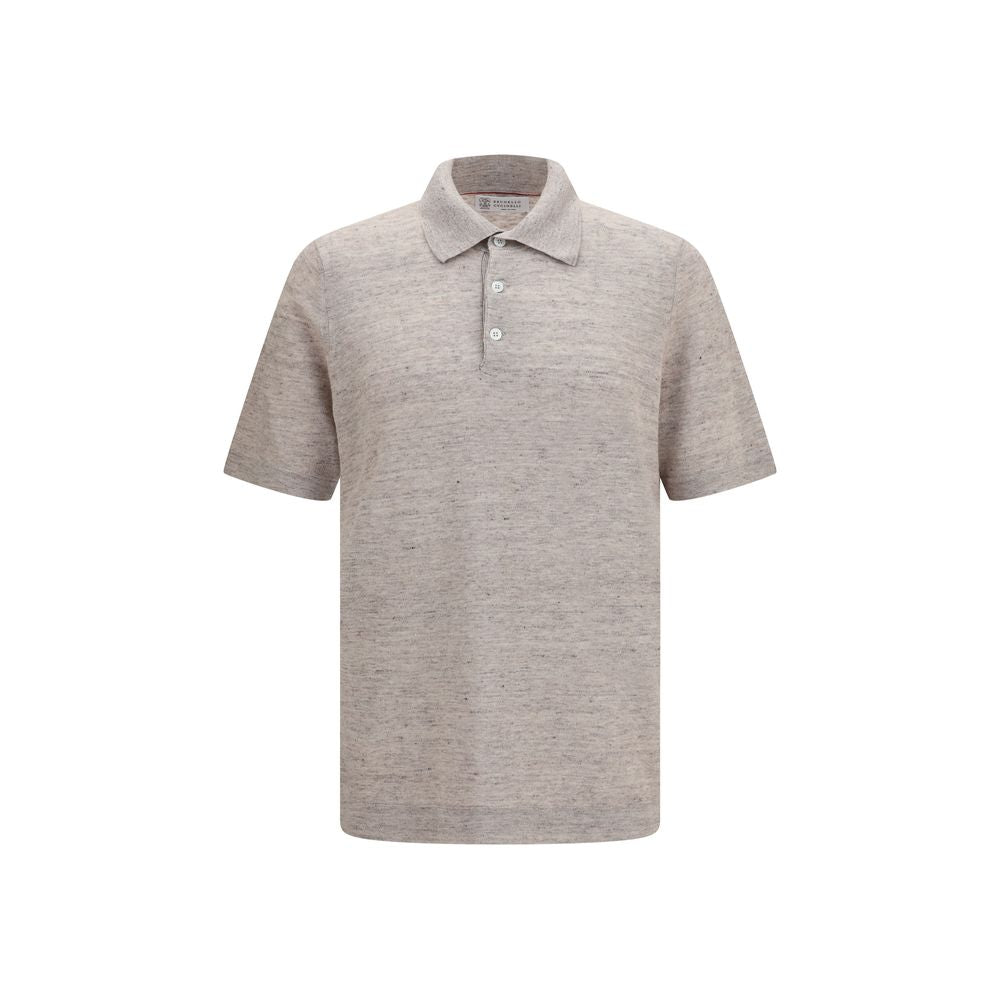Beige Linen Polo Shirt