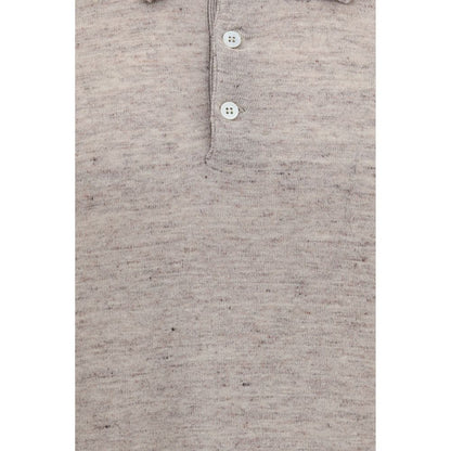 Beige Linen Polo Shirt