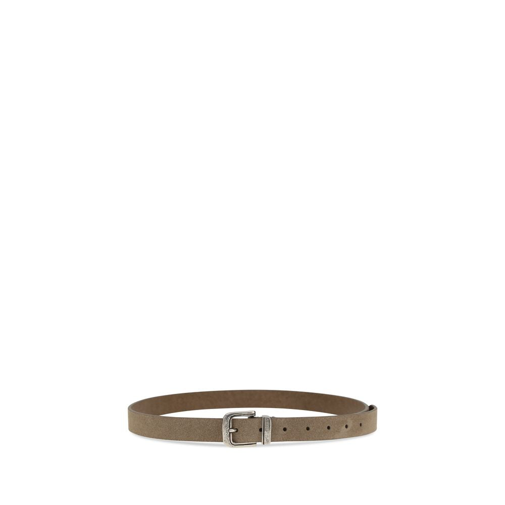 Beige Calf Leather Bos Taurus Thin Belt