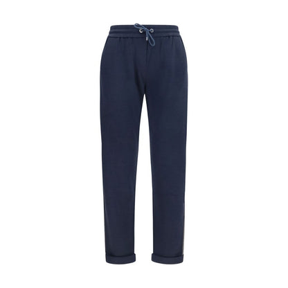 Blue Polyamide Casual Pants