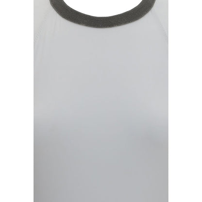White Polyamide One-Piece Swimsuit