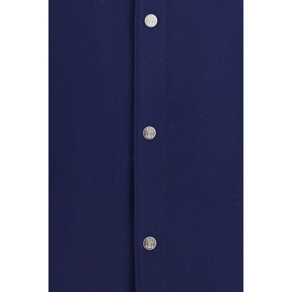 Blue Cashmere Full-Length Jacket