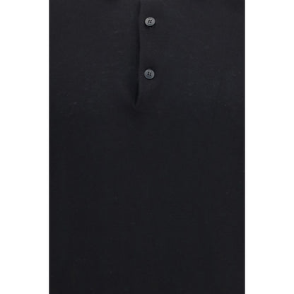 Black Cotton Polo Shirt