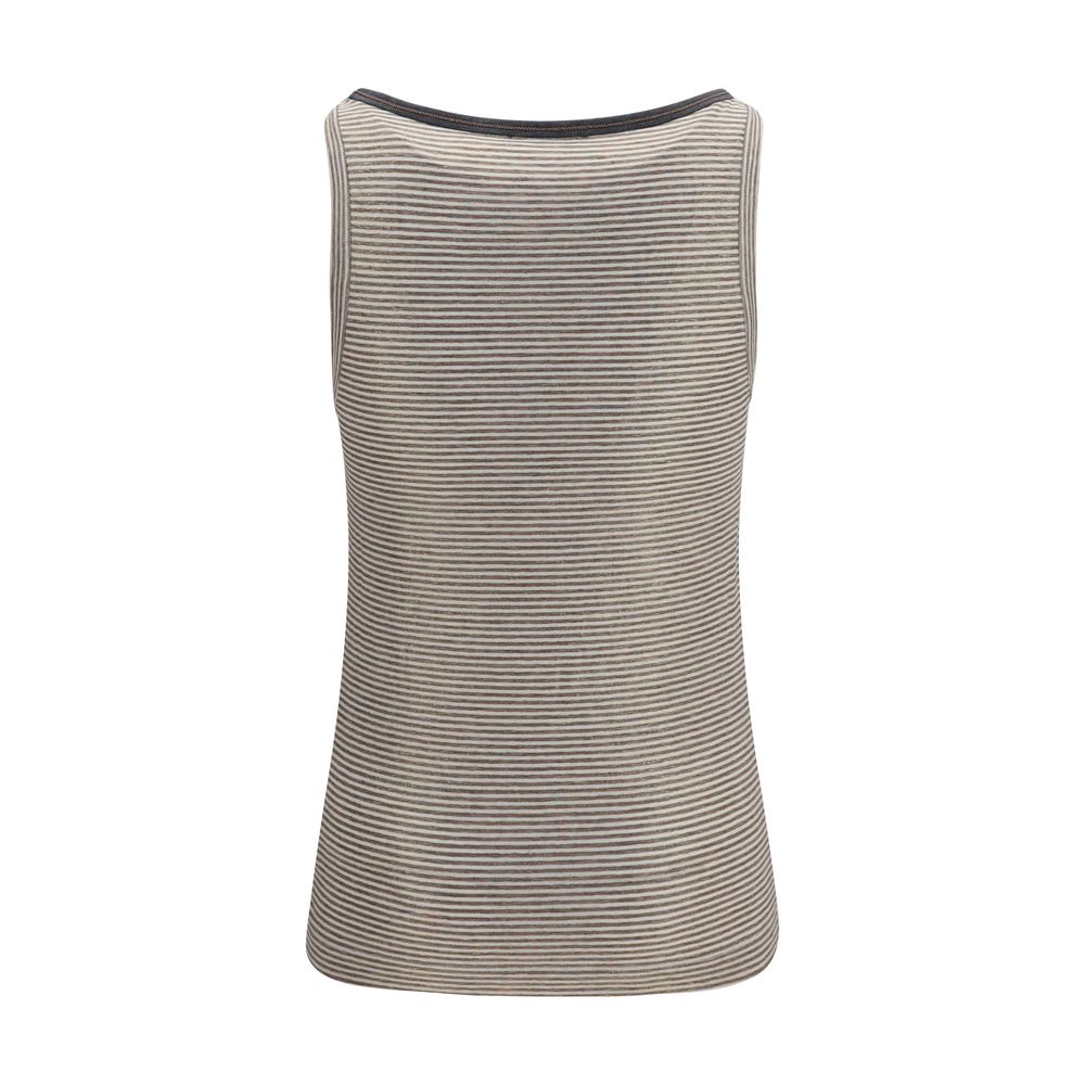 Beige Linen Tank Tops