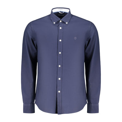 Blue Cotton Mens Shirt