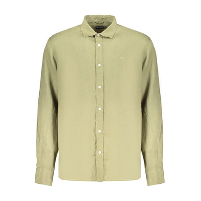 Green Linen Dress Shirt