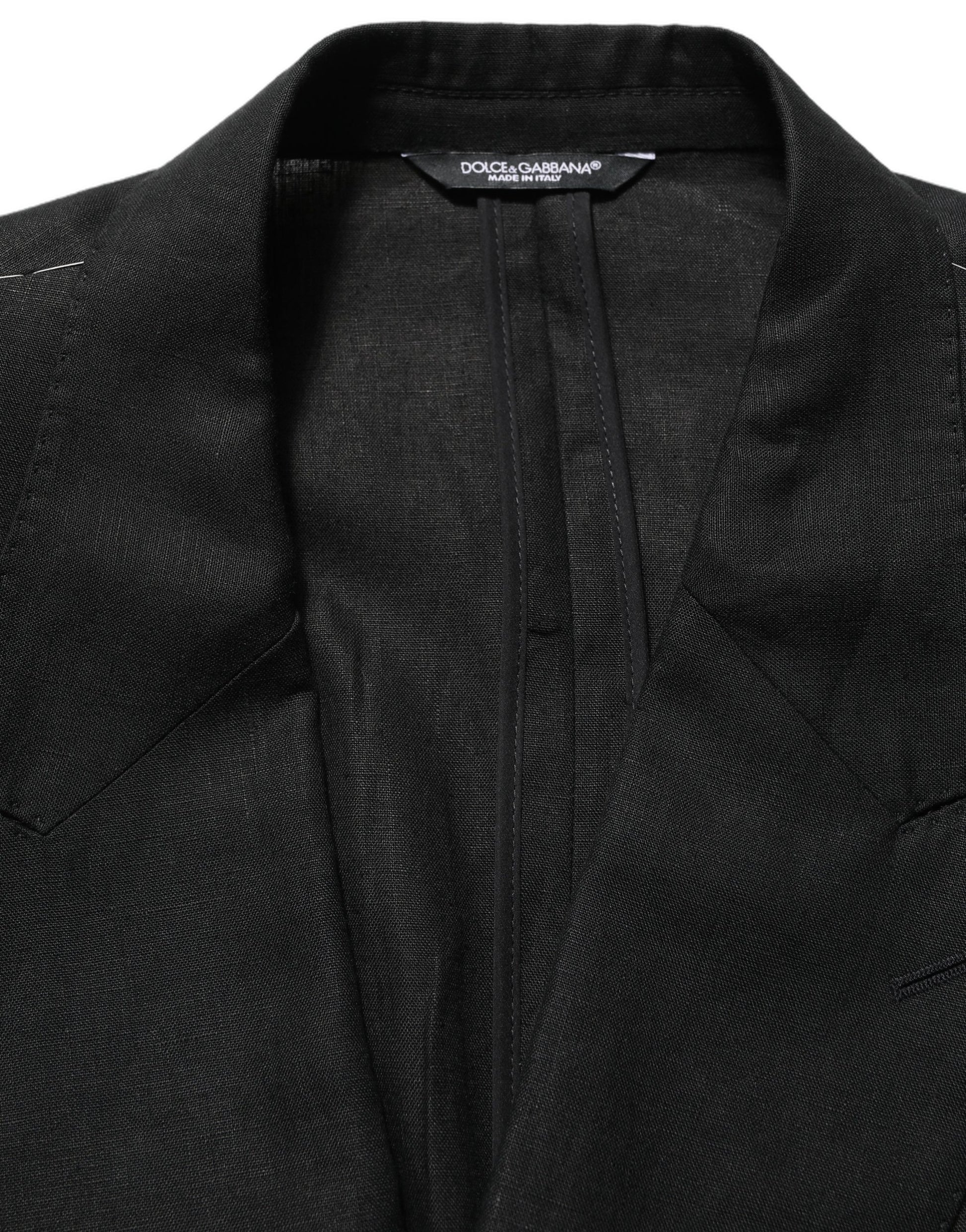 Black Linen Slim Fit Formal 2 Piece Suit