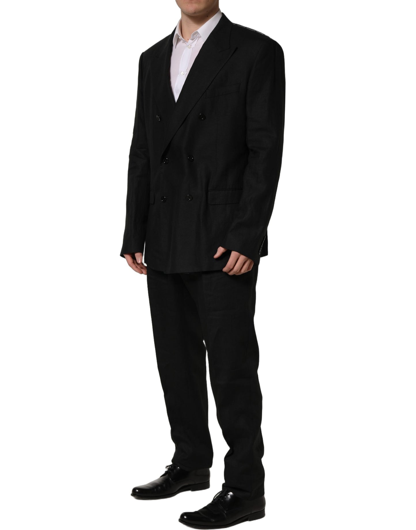 Black Linen Slim Fit Formal 2 Piece Suit