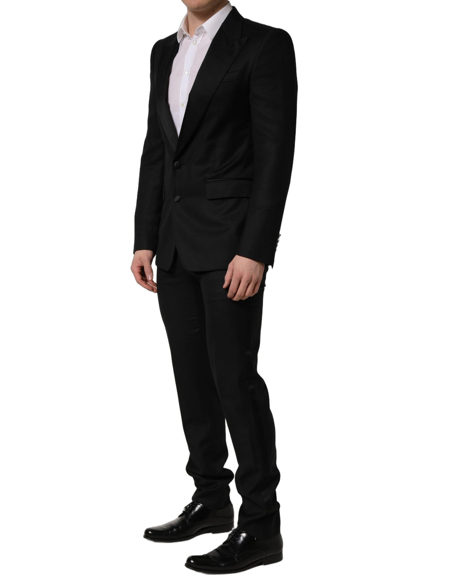 Black Wool Slim Fit Formal 2 Piece Men Suit
