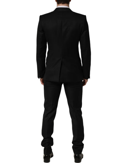 Black Wool Slim Fit Formal 2 Piece Men Suit
