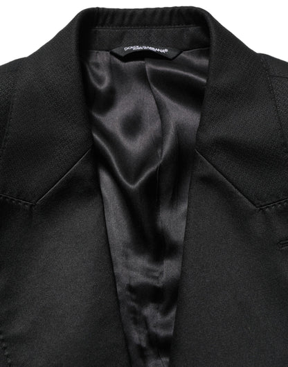 Black Wool Slim Fit Formal 2 Piece Men Suit