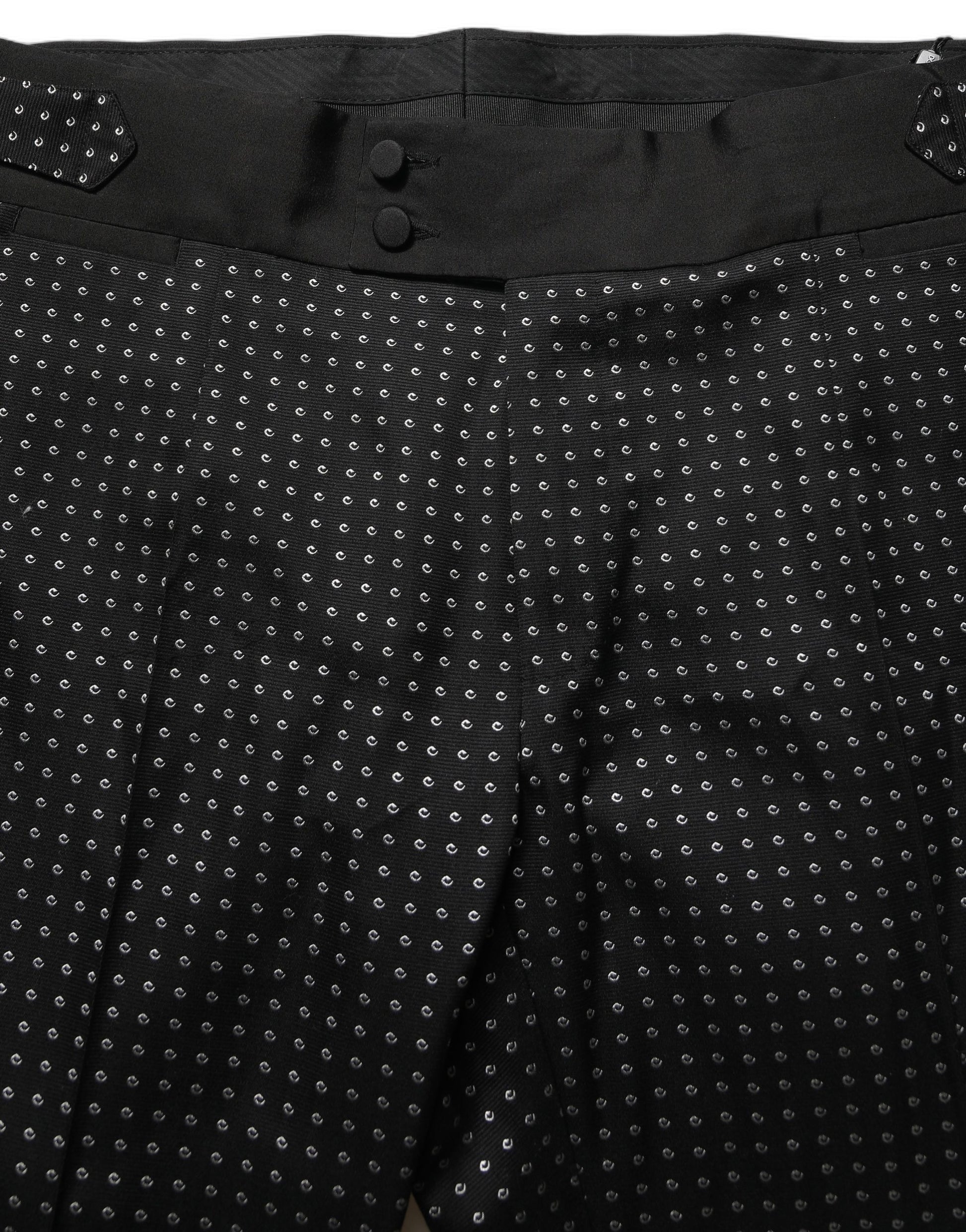 Black Polka Dot Cotton Dress Trouser Pants