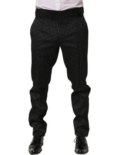 Black Polka Dot Cotton Dress Trouser Pants
